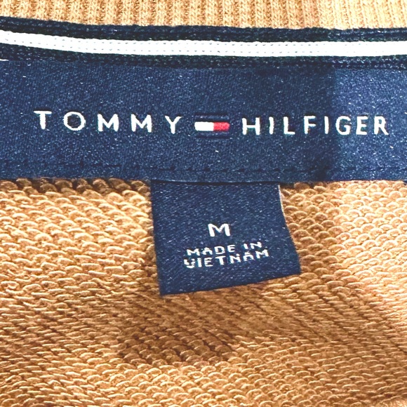 NWOT Tommy Hilfiger Tan Plaid Sleeve Terry Top Sz M - Picture 3 of 12